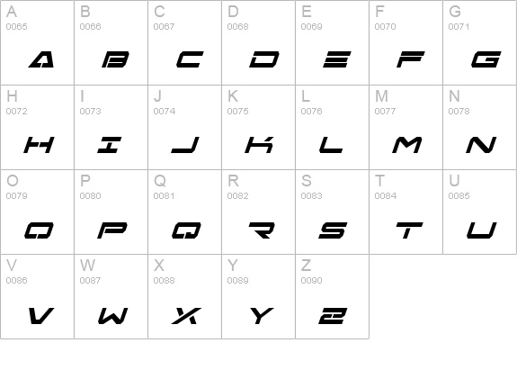 Free Agent Bold Italic uppercase A-Z preview