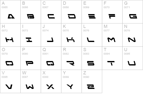 Free Agent Bold Leftalic uppercase A-Z preview