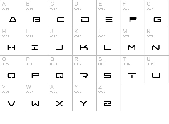 Free Agent Condensed uppercase A-Z preview