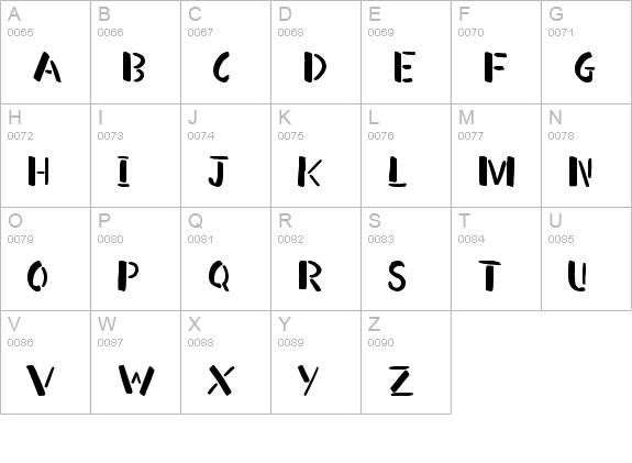 Free Stencil uppercase A-Z preview