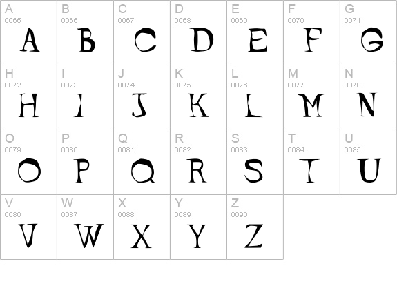 FreeBeCaps uppercase A-Z preview