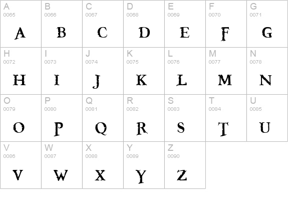 Freebooter uppercase A-Z preview