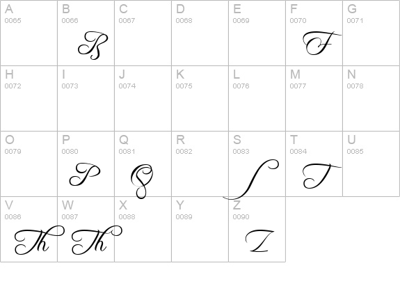 Freebooter Script - Alts uppercase A-Z preview