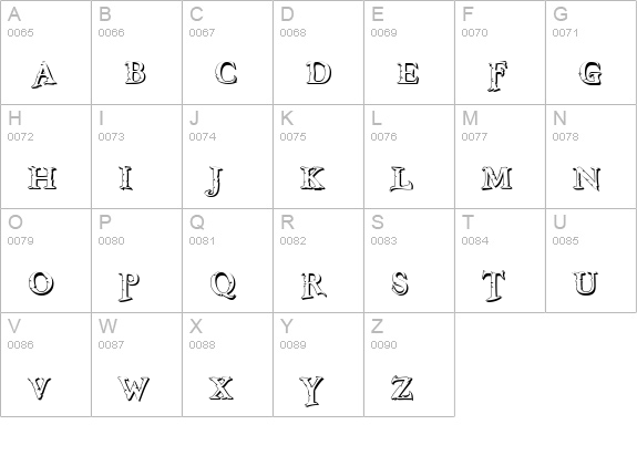 Freebooter Shadow uppercase A-Z preview