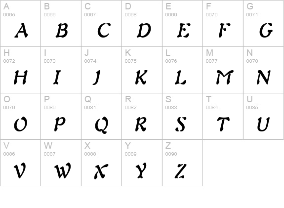 Freedom 9 Condensed BoldItalic uppercase A-Z preview