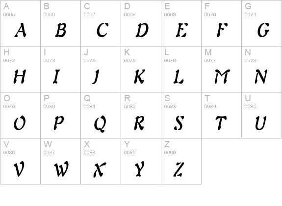 Freedom 9 Thin BoldItalic uppercase A-Z preview