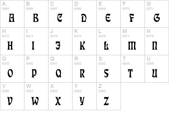 Freedom Condensed Normal uppercase A-Z preview