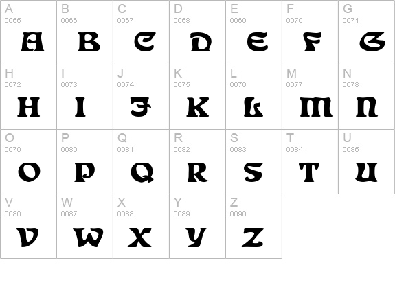 Freedom Extended Bold uppercase A-Z preview