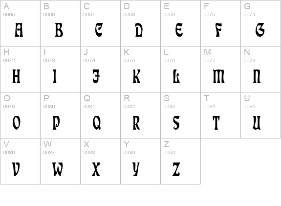 Freedom Thin Normal uppercase A-Z preview