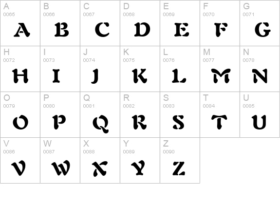 Freeform 721 Black uppercase A-Z preview