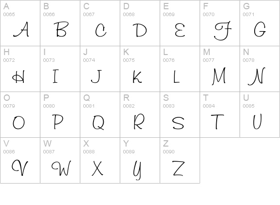 Freehand591 uppercase A-Z preview