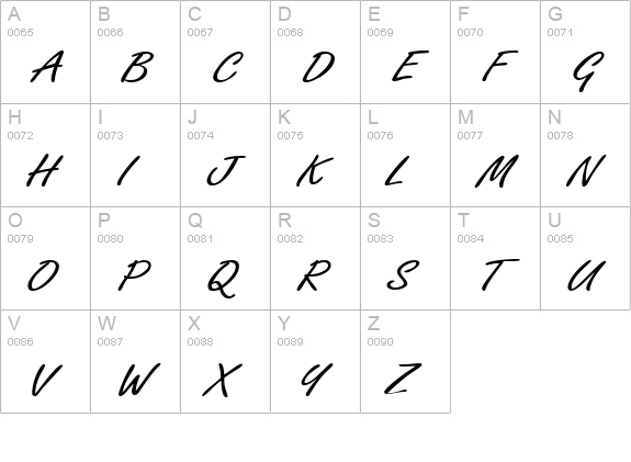 FreelanceAllegro Regular uppercase A-Z preview