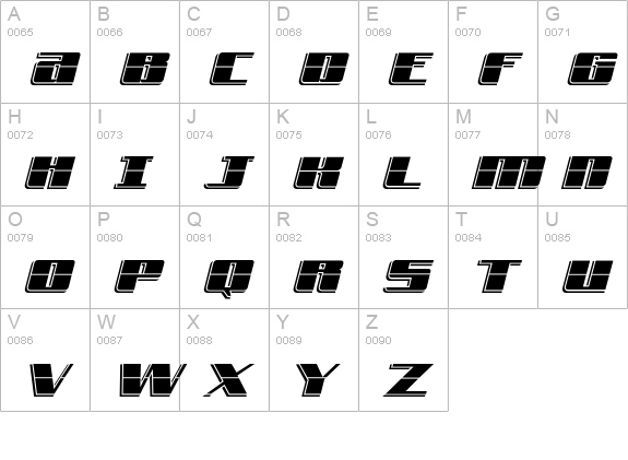 FreeLine-CruiseExpress uppercase A-Z preview