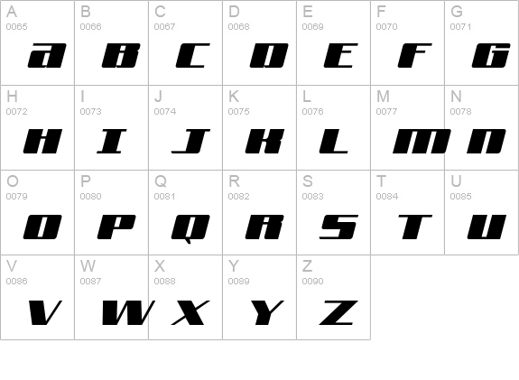FreeLine-Cruiser uppercase A-Z preview