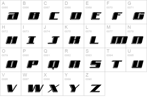 FreeLine-Express uppercase A-Z preview