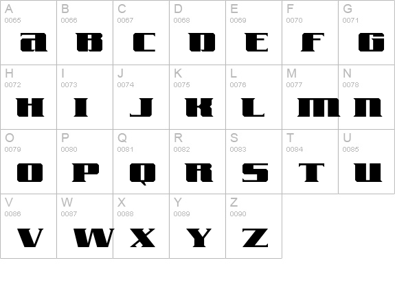 FreeLine-Serif uppercase A-Z preview