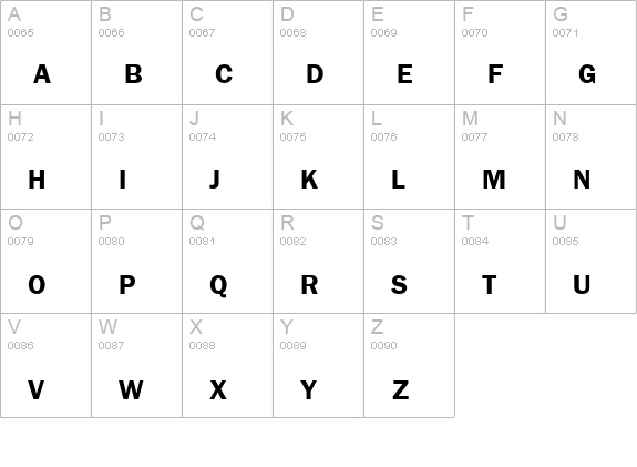 FreesiaUPC Bold uppercase A-Z preview