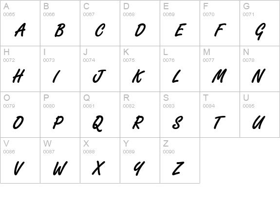 FreestyleScrDEE Bold uppercase A-Z preview