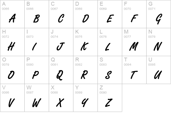 FreestyleScriptEF-Bold uppercase A-Z preview