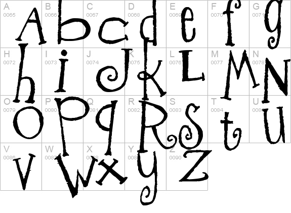 Freeze! uppercase A-Z preview