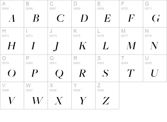 FreightBigMediumItalic uppercase A-Z preview