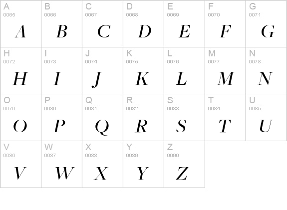 FreightBigMediumItalicSC uppercase A-Z preview