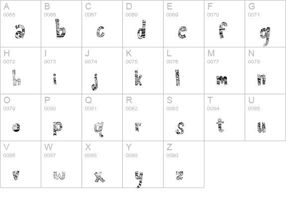 Frenzy Regular uppercase A-Z preview