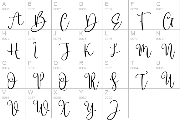 Freshtea uppercase A-Z preview