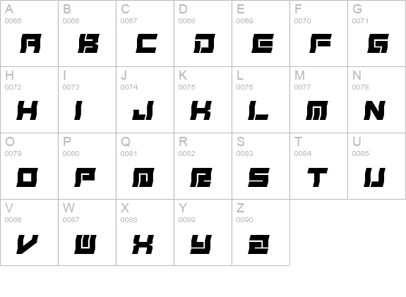 Freudian Slit uppercase A-Z preview