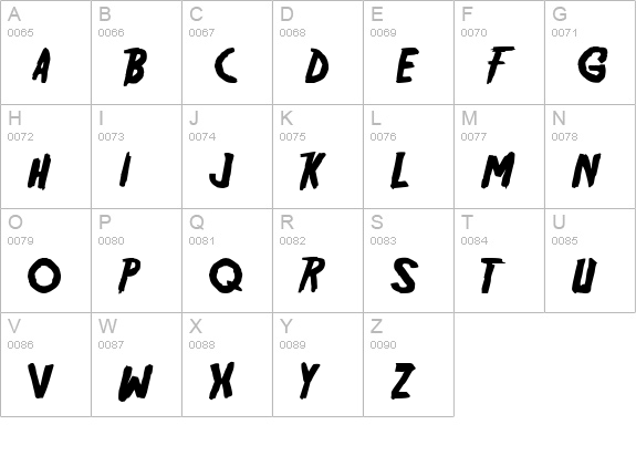 Friday13 uppercase A-Z preview