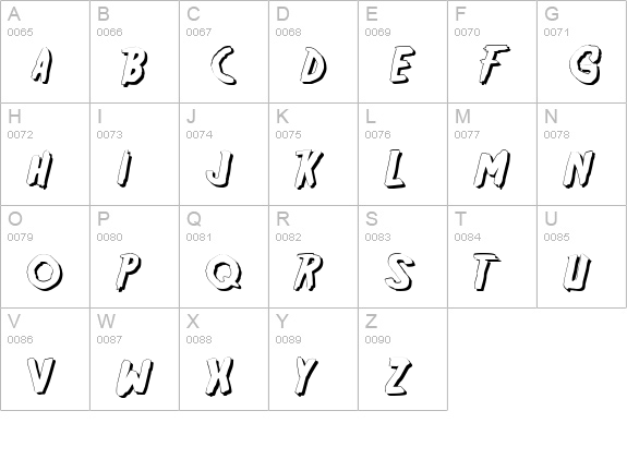 Friday13SH uppercase A-Z preview