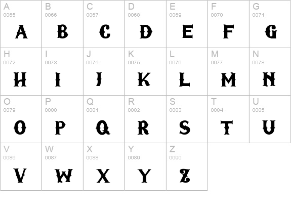 Fridays uppercase A-Z preview