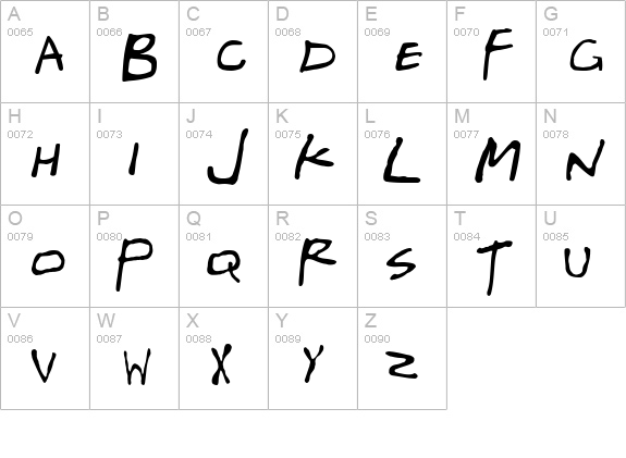 Friends uppercase A-Z preview
