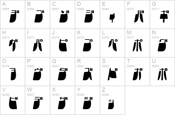 Frigate Katakana - Light uppercase A-Z preview