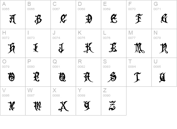 FrightWrite1 Medium uppercase A-Z preview
