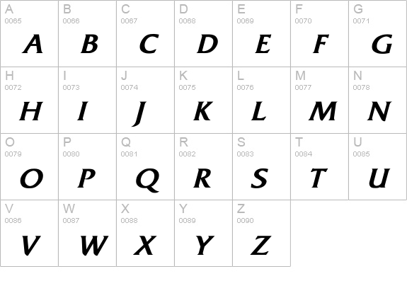 FritzQuadrata Bold Italic uppercase A-Z preview