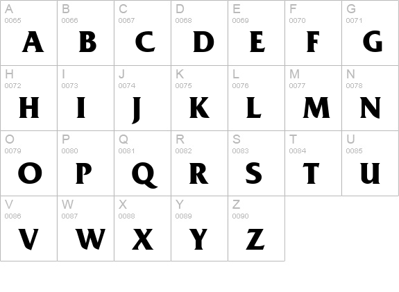 Friz Bold uppercase A-Z preview