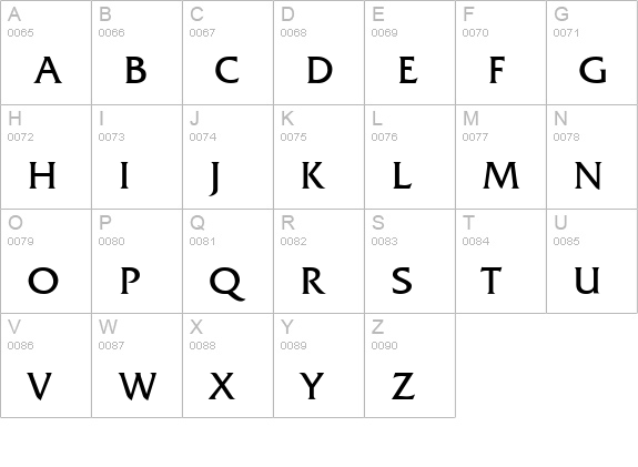 FrizQuadrata Thin uppercase A-Z preview