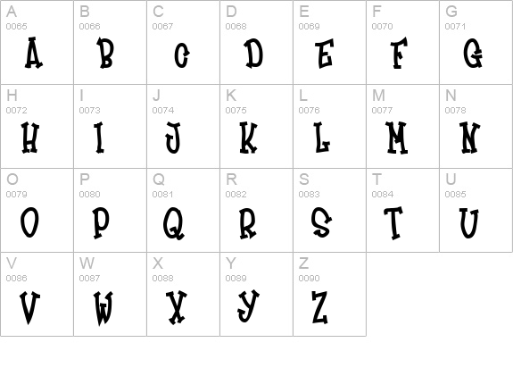 Frosty uppercase A-Z preview