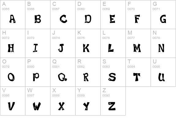 Frowny Font uppercase A-Z preview