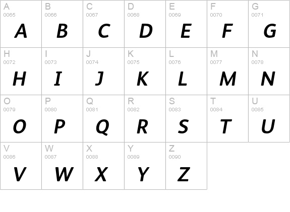 FSAlbert Bold Italic uppercase A-Z preview
