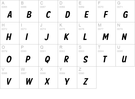 FTY SPEEDY CASUAL 001 NCV uppercase A-Z preview