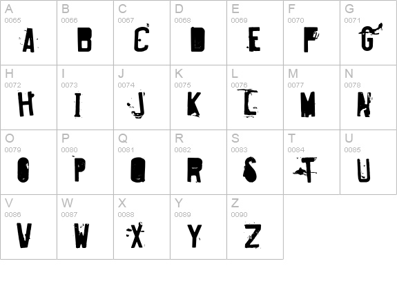 Fucked Plate uppercase A-Z preview