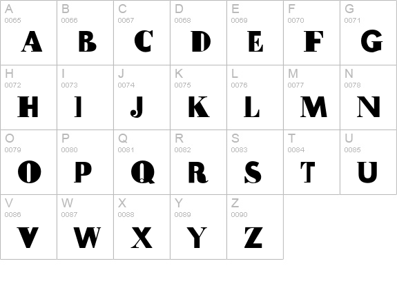 FudoniThree uppercase A-Z preview
