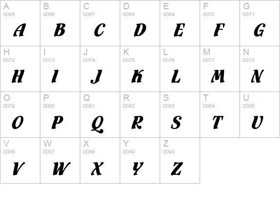 Fuego-Regular uppercase A-Z preview