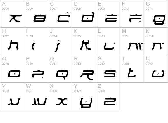 Fufanu-Italic uppercase A-Z preview