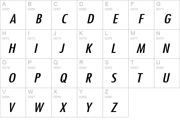 Fuji Wide Italic uppercase A-Z preview