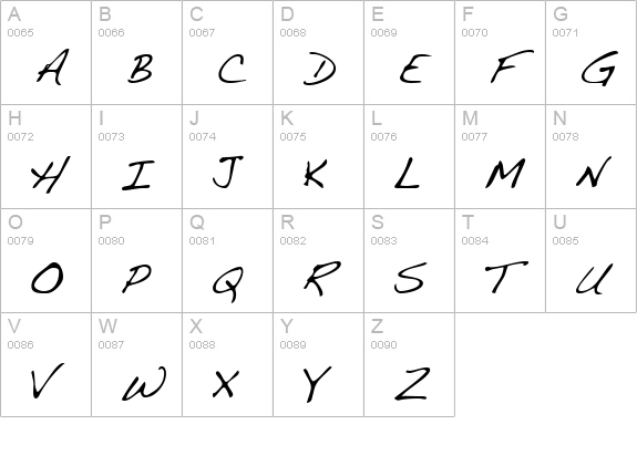 FultonsHand Regular uppercase A-Z preview