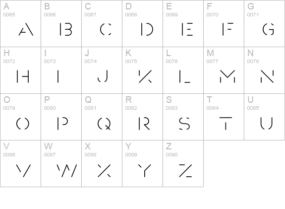Fun City Level 1 Stencil uppercase A-Z preview