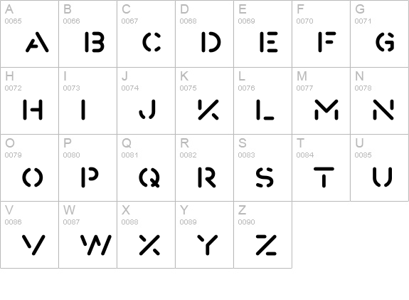 Fun City Level 2 Stencil uppercase A-Z preview